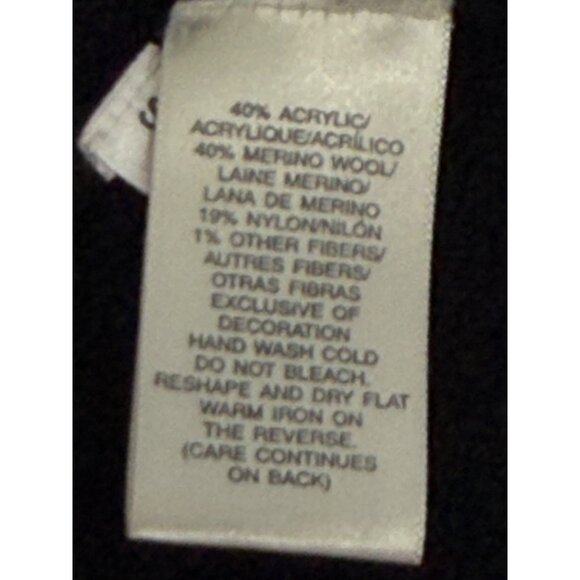 Susan Bristol Ltd.‎ 2002 Black Beaded Sweater 2W Acrylic & Merino Wool Women's - Picture 4 of 7